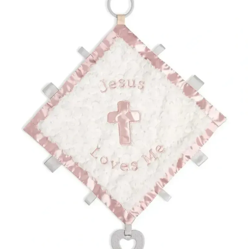 Shop All|Demdaco - Jesus Loves Me Activity Blankie, Pink - cutbabycare.com | baby boutique & care hub