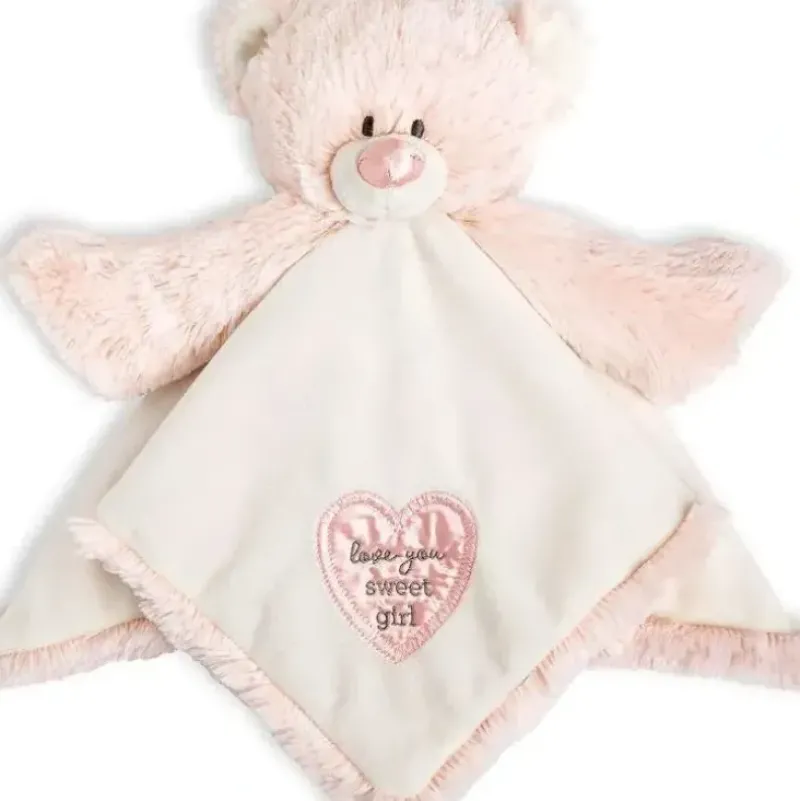Shop All|Demdaco - Teddy Rattle Blankie, Pink - cutbabycare.com | baby boutique & care hub