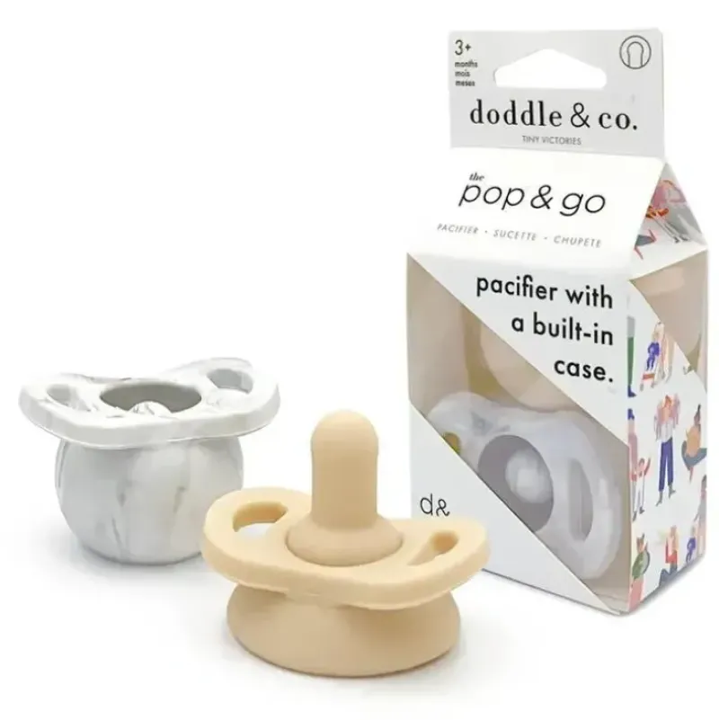 Shop All|Doddle & Co - Pop & Go Pacifiers, 2Pk, Marble Grey/Shore - cutbabycare.com | baby boutique & care hub