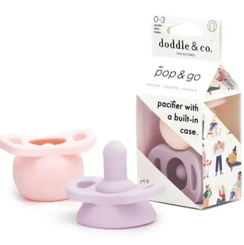 Shop All|Doddle & Co - Pop & Go Pacifiers, 2Pk, Blush/Lilac - cutbabycare.com | baby boutique & care hub