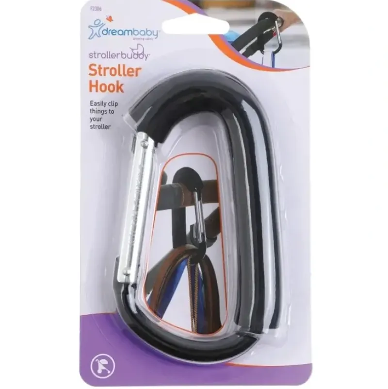 Stroller|dreambaby Carry Clip Hook Carabiner For Stroller/Pram Shopping Trolleys Black - cutbabycare.com | baby boutique & care hub