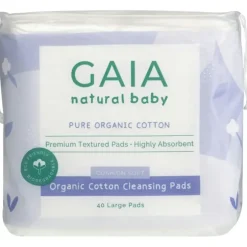 Bath Potty|Gaia Natural Baby Organic Cotton Cleansing Pads 40Pack - cutbabycare.com | baby boutique & care hub