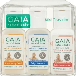 Bath Potty|Gaia Natural Baby 3Pack Mini Traveller Kit 50ml - cutbabycare.com | baby boutique & care hub