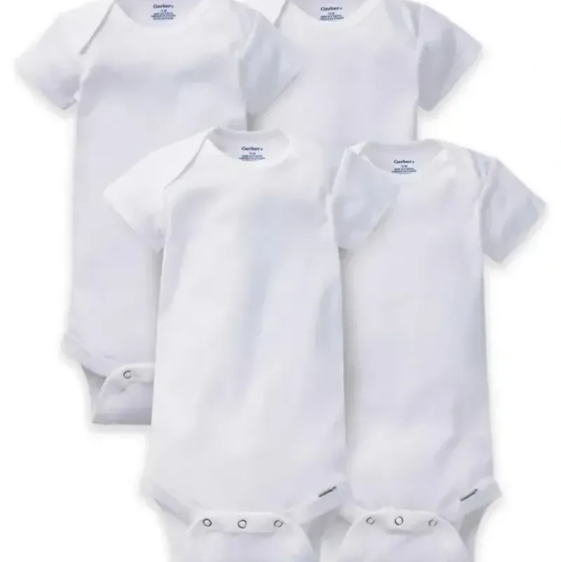 Shop All|Gerber Onesies 4-Pack Short Sleeve Bodysuits, White - cutbabycare.com | baby boutique & care hub