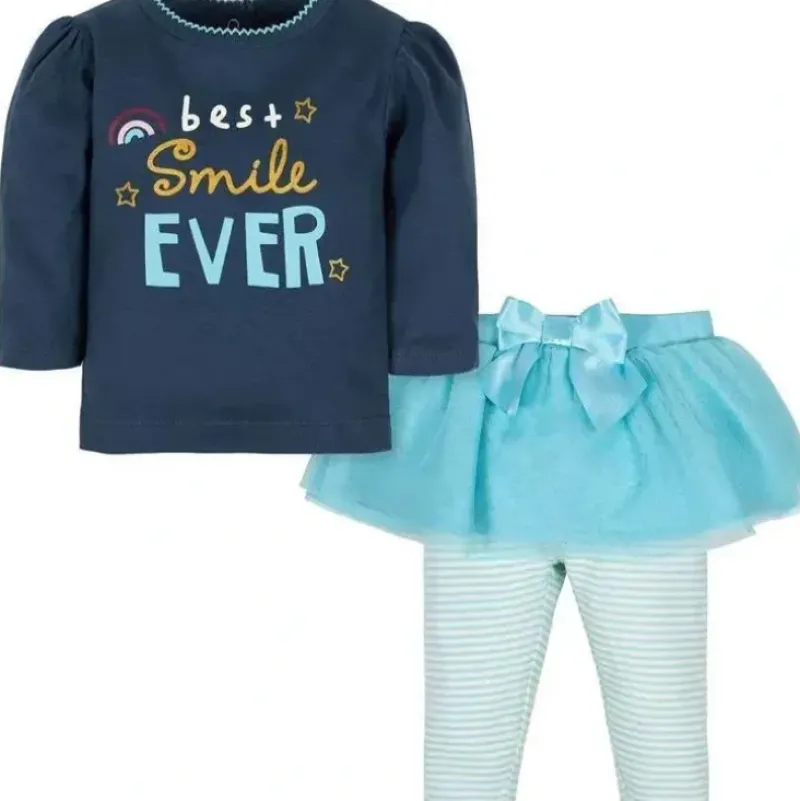 Shop All|Gerber Sleeve Shirt & Tutu For Newborn Baby Girl, Best Smile Ever - cutbabycare.com | baby boutique & care hub