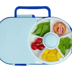 Health Safety|Gobe - Kids Lunchbox With Snack Spinner, Blueberry Blue - cutbabycare.com | baby boutique & care hub