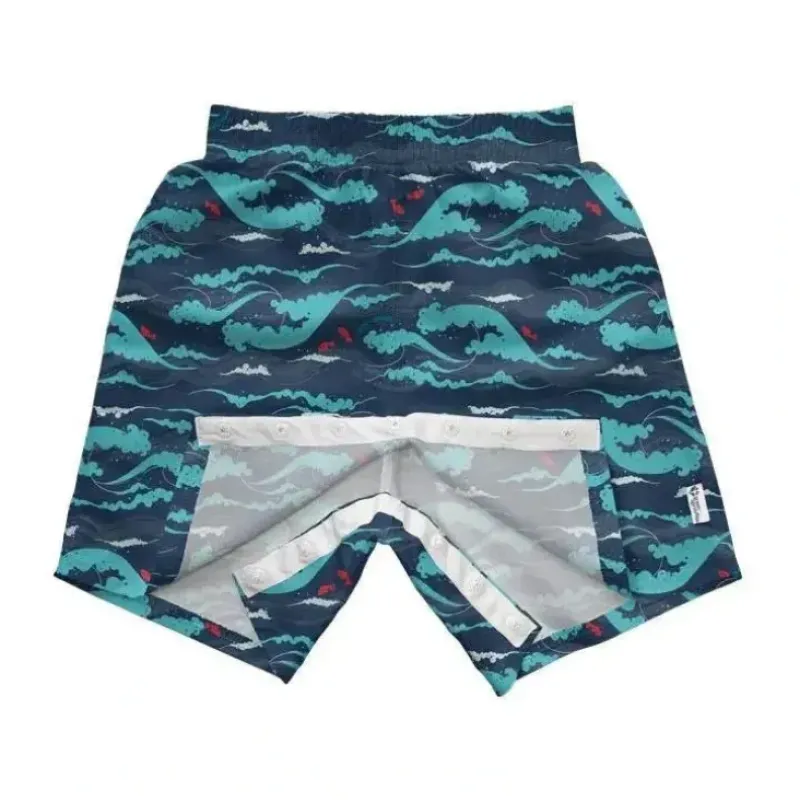 Shop All|Green Sprouts - Baby Boy Easy-Change Eco Swim Trunks, Navy - cutbabycare.com | baby boutique & care hub