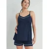 Shop All|Hello Miz - Cami Tank Top & Shorts Maternity Loungewear Set, Navy - cutbabycare.com | baby boutique & care hub