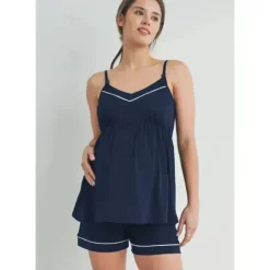 Shop All|Hello Miz - Cami Tank Top & Shorts Maternity Loungewear Set, Navy - cutbabycare.com | baby boutique & care hub