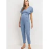 Shop All|Hello Miz - Kimono Sleeve Maternity Nursing Jumpsuit, Denim - cutbabycare.com | baby boutique & care hub