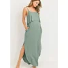 Shop All|Hello Miz - Solid Maternity Nursing Maxi Dress, Sage - cutbabycare.com | baby boutique & care hub
