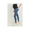 Shop All|Hello Miz - Stretch Skinny Maternity Denim Jean With Belly Band, Dark - cutbabycare.com | baby boutique & care hub
