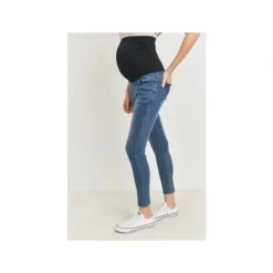 Shop All|Hello Miz - Stretch Skinny Maternity Denim Jean With Belly Band, Dark - cutbabycare.com | baby boutique & care hub