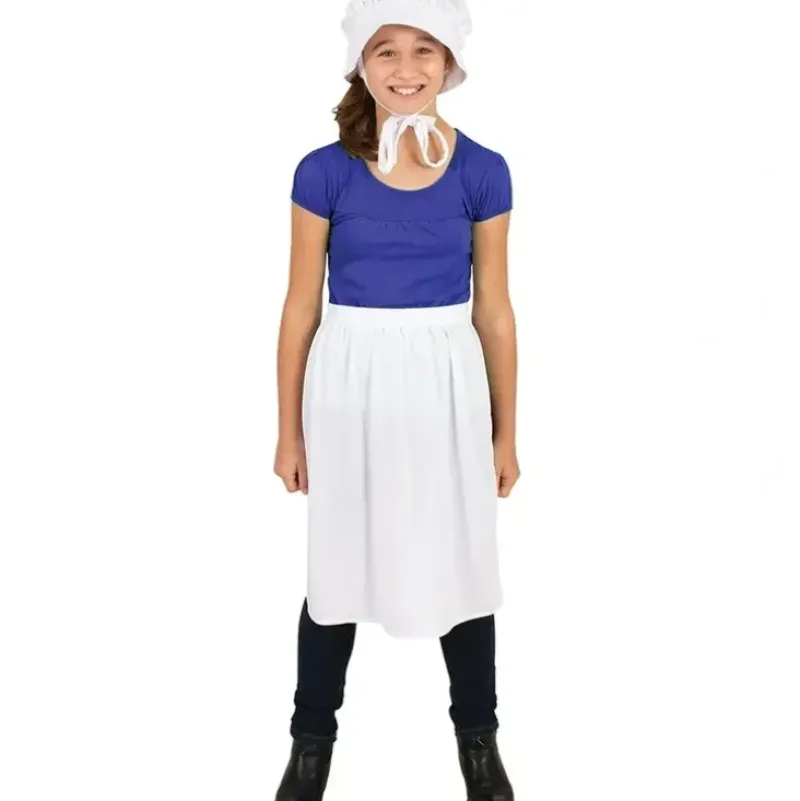 Shop All|Historical Bonnet & Apron Set Girls Kids/Child 6+ Party Halloween Costume White - cutbabycare.com | baby boutique & care hub