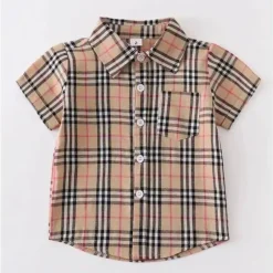 Shop All|Honeydew - Baby Brown Plaid Button Down Boy Shirt - cutbabycare.com | baby boutique & care hub