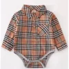 Shop All|Honeydew - Beige Plaid Button Down Boy Romper - cutbabycare.com | baby boutique & care hub