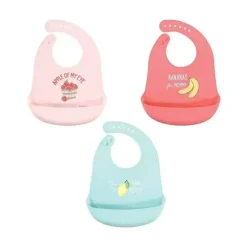 Shop All|Hudson Baby - 3Pk Baby Silicone Bibs One Size Apple Of My Eye - cutbabycare.com | baby boutique & care hub