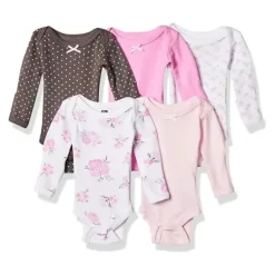 Shop All|Hudson Baby - 5Pk Pink Floral Baby Girl Cotton Preemie Bodysuits White Short-Sleeve - cutbabycare.com | baby boutique & care hub