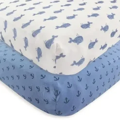 Shop All|Hudson Baby - Unisex Baby Cotton Fitted Crib Sheet, Whale - cutbabycare.com | baby boutique & care hub