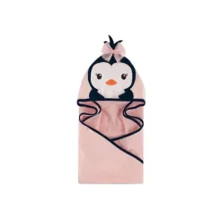 Bath Potty|Hudson Baby Animal Face Hooded Towel, Girly Penguin - cutbabycare.com | baby boutique & care hub