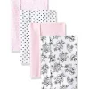 Shop All|Hudson Baby Unisex Baby Flannel Burp Cloths, Black/Pink Floral - cutbabycare.com | baby boutique & care hub