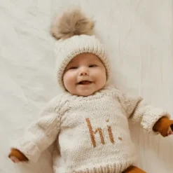 Shop All|Huggalugs - Hi. Pecan Crew Neck Sweater Baby & Toddler - cutbabycare.com | baby boutique & care hub