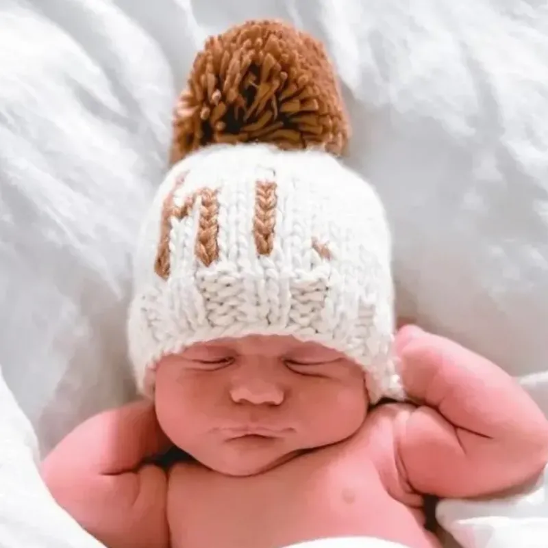 Shop All|Huggalugs - Hi. Pecan Hand Knit Beanie Hat Baby & Kids - cutbabycare.com | baby boutique & care hub