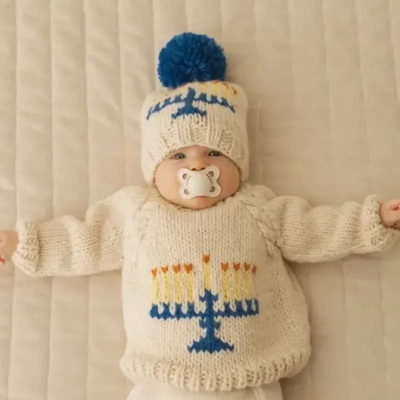Shop All|Huggalugs - Menorah Crew Neck Sweater For Baby & Toddler - cutbabycare.com | baby boutique & care hub