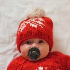 Shop All|Huggalugs - Snowflake Red Beanie Hat For Baby & Kids - cutbabycare.com | baby boutique & care hub