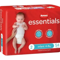 Shop All|Huggies Essentials Nappies Size 2 (4-8kg) 54 Pack - cutbabycare.com | baby boutique & care hub