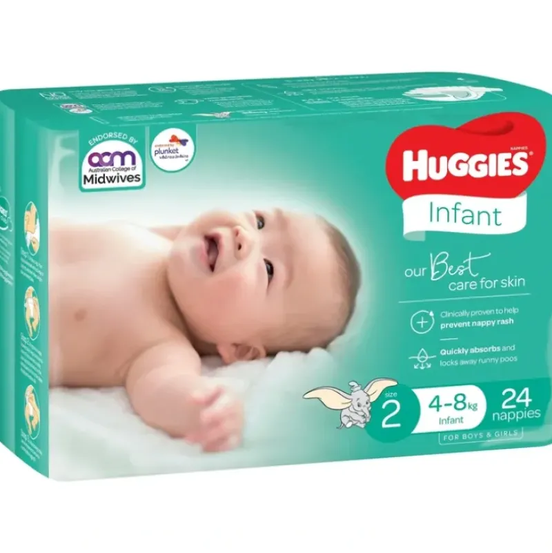 Shop All|Huggies Infant Nappies Size 2 (4-8kg) 24 Pack - cutbabycare.com | baby boutique & care hub