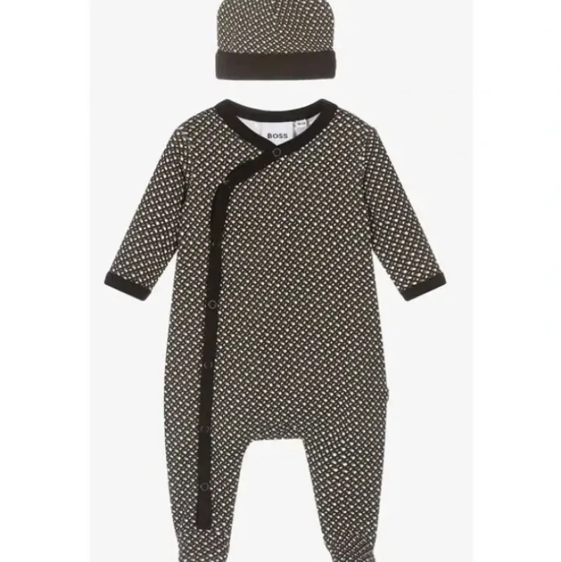 Shop All|Hugo Boss - Baby Footie & Hat Set In Box, Black - cutbabycare.com | baby boutique & care hub