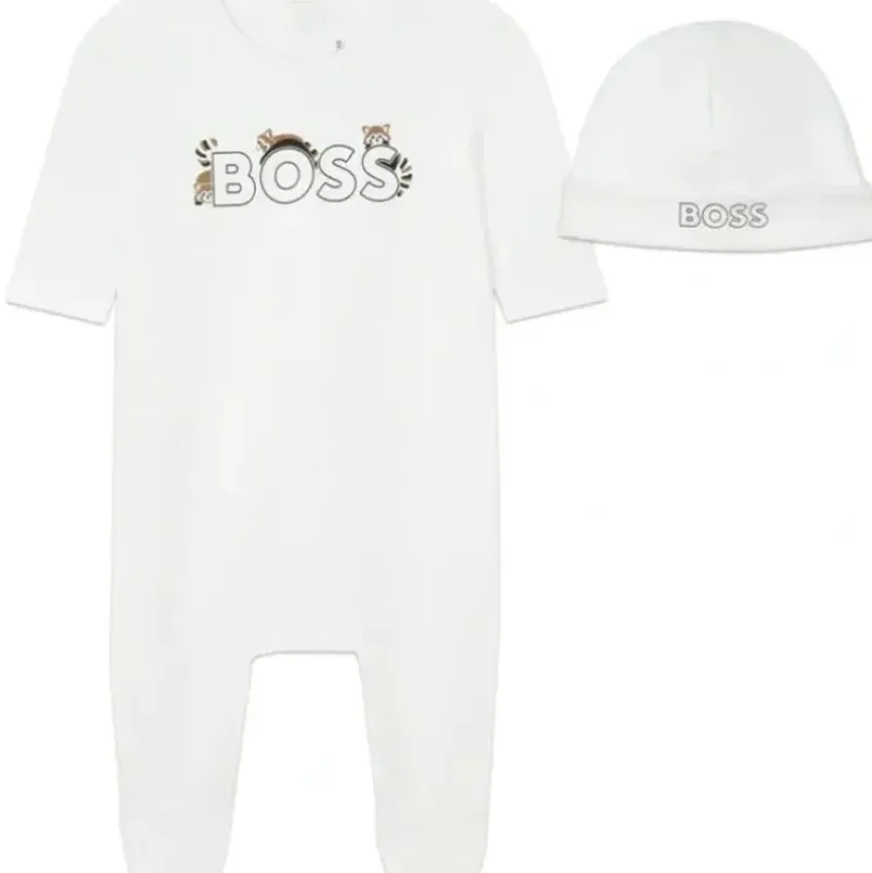 Shop All|Hugo Boss Baby - Boss Boys Pyjamas & Bonnet, White - cutbabycare.com | baby boutique & care hub