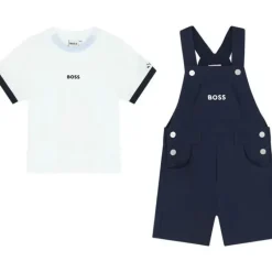Shop All|Hugo Boss Baby - Boy Dungarees & T-Shirt, Navy And White - cutbabycare.com | baby boutique & care hub