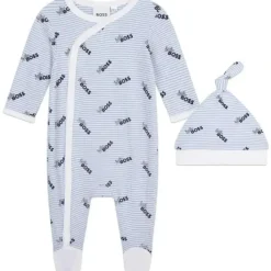 Shop All|Hugo Boss Baby - Boy Footie & Hat Set, Pale Blue - cutbabycare.com | baby boutique & care hub