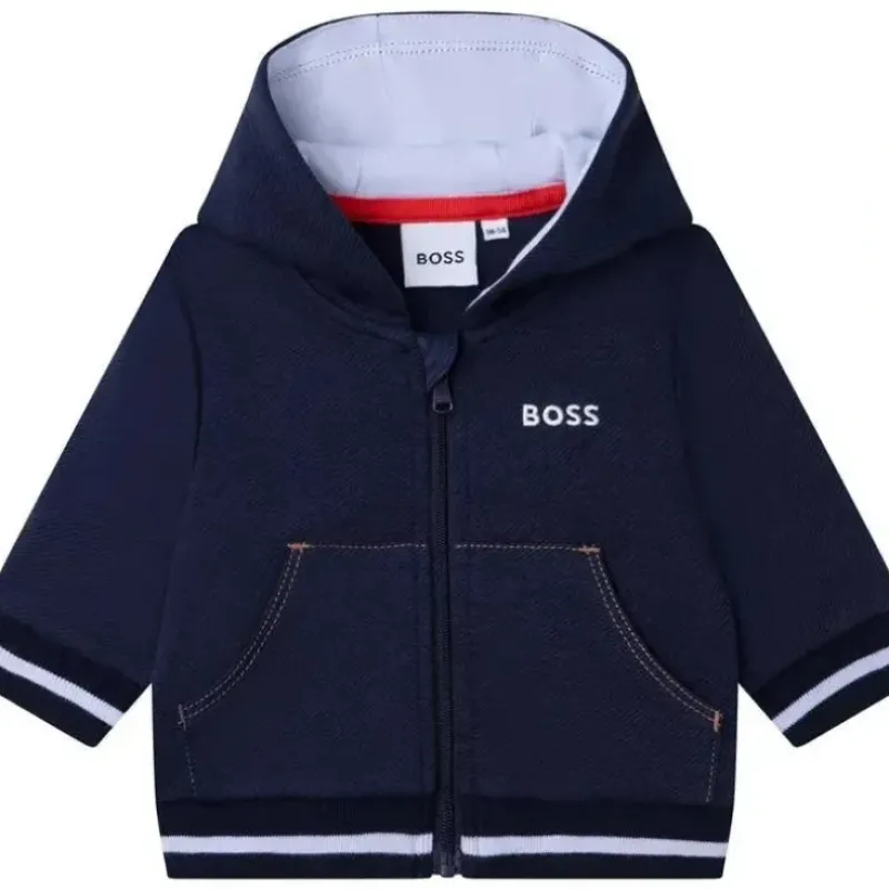 Shop All|Hugo Boss Baby - Boy Hooded Cardigan, Navy - cutbabycare.com | baby boutique & care hub
