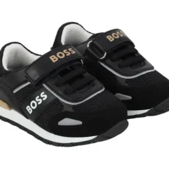 Shop All|Hugo Boss Baby - Boy Leather Sneakers, Black - cutbabycare.com | baby boutique & care hub