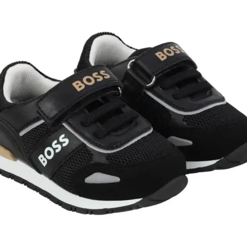 Shop All|Hugo Boss Baby - Boy Leather Sneakers, Black - cutbabycare.com | baby boutique & care hub
