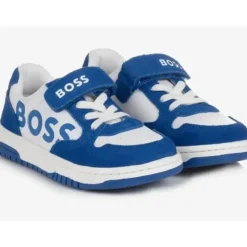 Shop All|Hugo Boss Baby - Boy Mini Me Suede Sneakers, Blue - cutbabycare.com | baby boutique & care hub
