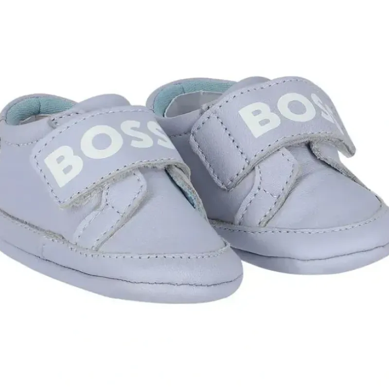Shop All|Hugo Boss Baby - Boys Blue Logo Pre Walker Shoes - cutbabycare.com | baby boutique & care hub