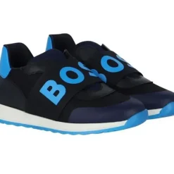 Shop All|Hugo Boss Baby - Boys Elastic With Logo Sneakers, Navy - cutbabycare.com | baby boutique & care hub