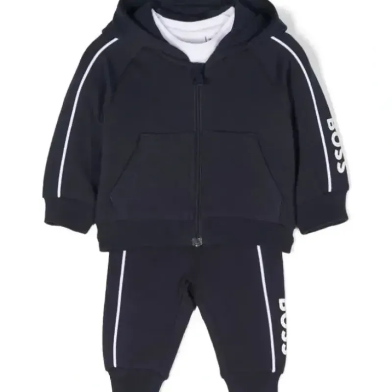 Shop All|Hugo Boss Baby - Boys Logo Print Tracksuit Set, Pale Blue - cutbabycare.com | baby boutique & care hub