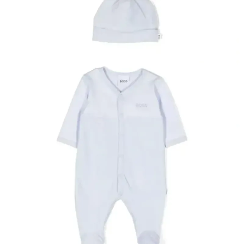 Shop All|Hugo Boss Baby - Boys Logo Embroidered Pyjamas Set, Blue - cutbabycare.com | baby boutique & care hub