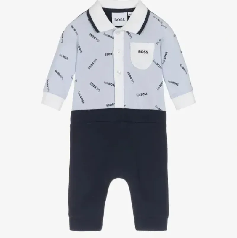 Shop All|Hugo Boss Baby - Ceremony Short All In One, Pale Blue - cutbabycare.com | baby boutique & care hub
