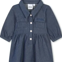 Shop All|Hugo Boss Baby - Chambray Denim Long Sleeve Dress Denim - cutbabycare.com | baby boutique & care hub