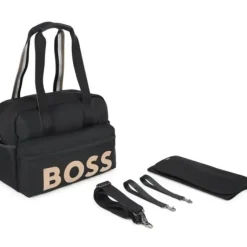 Stroller|Hugo Boss Baby - Changing Bag Gold Logo Uni Black - cutbabycare.com | baby boutique & care hub