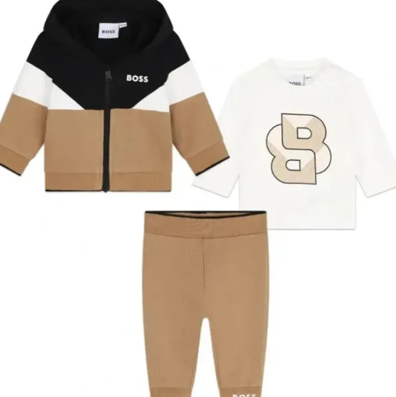 Shop All|Hugo Boss Baby - Cotton Baby Set, Brown - cutbabycare.com | baby boutique & care hub