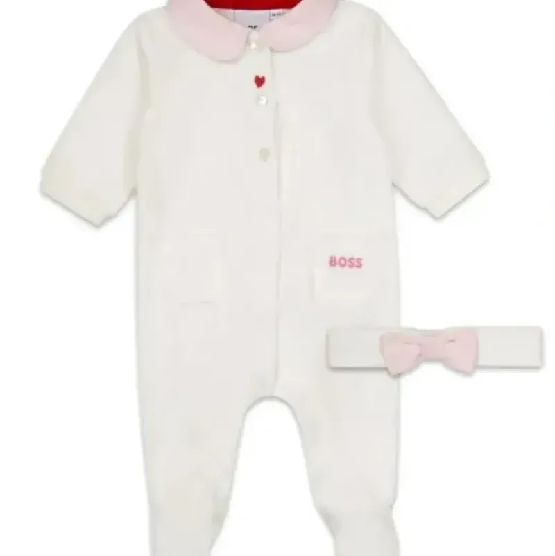 Shop All|Hugo Boss Baby - Footie & Headband Gift Box, Off White - cutbabycare.com | baby boutique & care hub