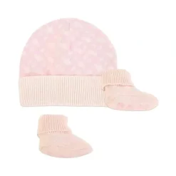 Shop All|Hugo Boss Baby - Geometric Intarsia Hat & Slippers Set, Pink - cutbabycare.com | baby boutique & care hub