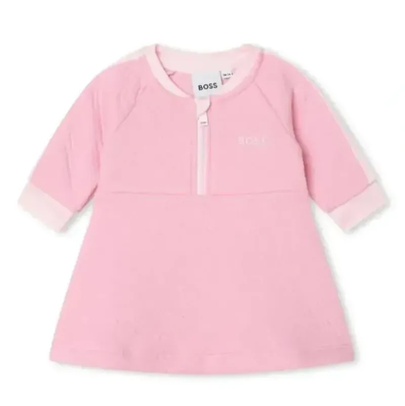 Shop All|Hugo Boss Baby - Girl Cotton Fancy Dress, Orchid Pink - cutbabycare.com | baby boutique & care hub